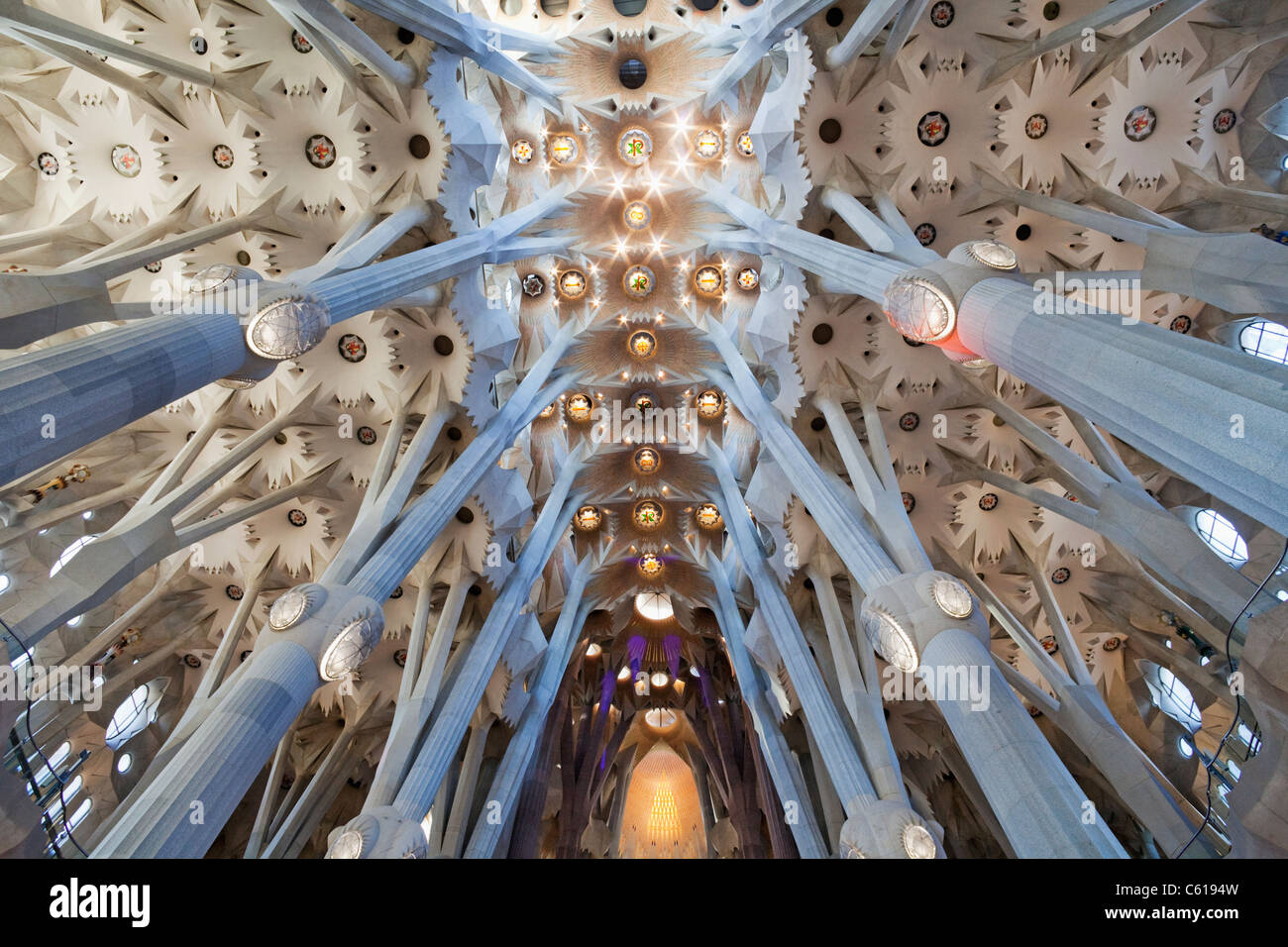 Spain, Barcelona, Sagrada Familia, Interior Stock Photo - Alamy