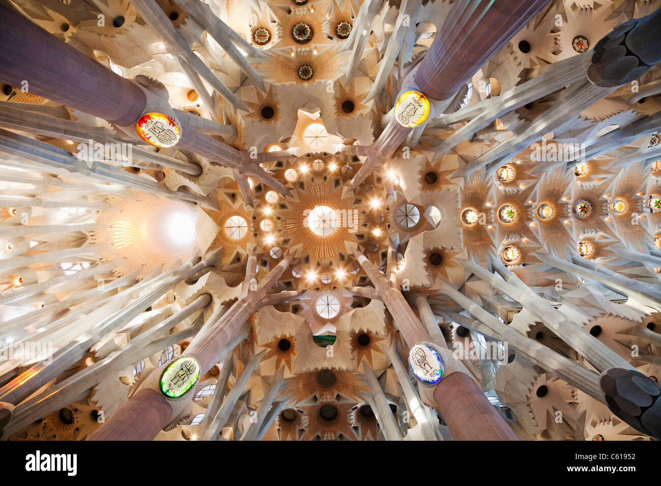 Spain, Barcelona, Sagrada Familia, Interior Stock Photo - Alamy