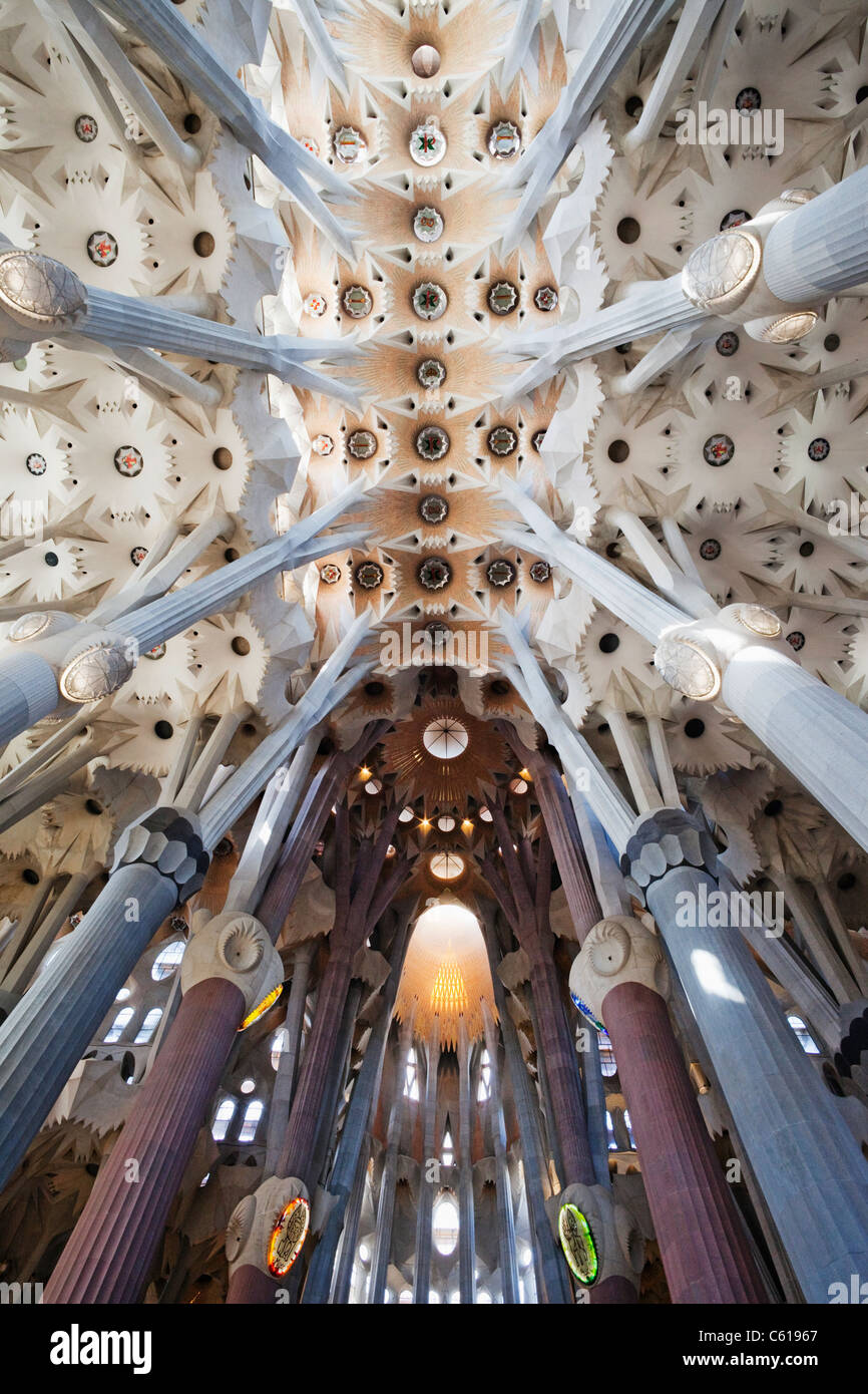 Spain, Barcelona, Sagrada Familia, Interior Stock Photo - Alamy