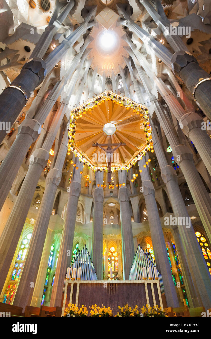 Spain, Barcelona, Sagrada Familia, Interior Stock Photo - Alamy