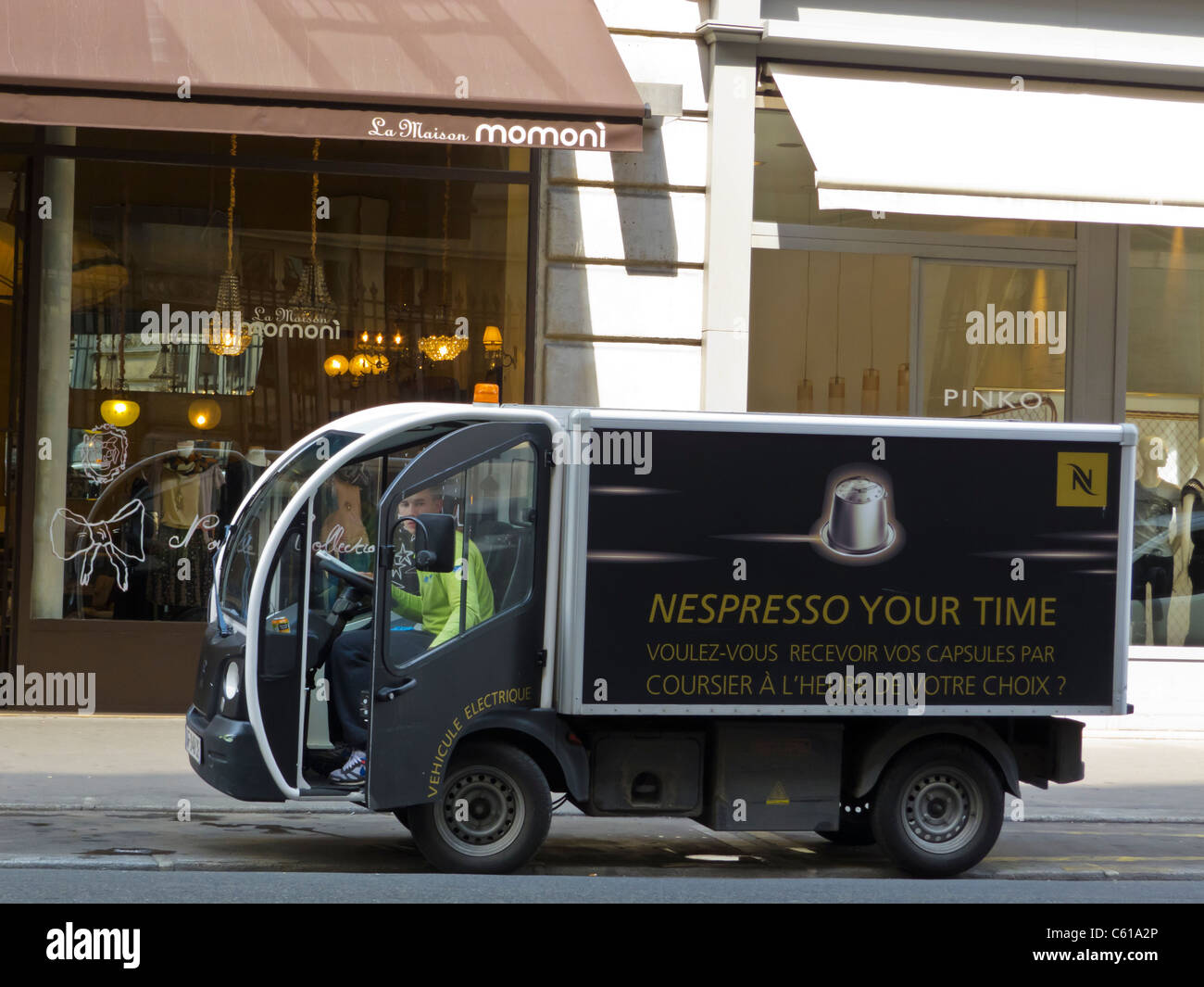 Paris, France, Electric Delivery Car Van on Street, Nespresso Coffee  Company Stock Photo - Alamy