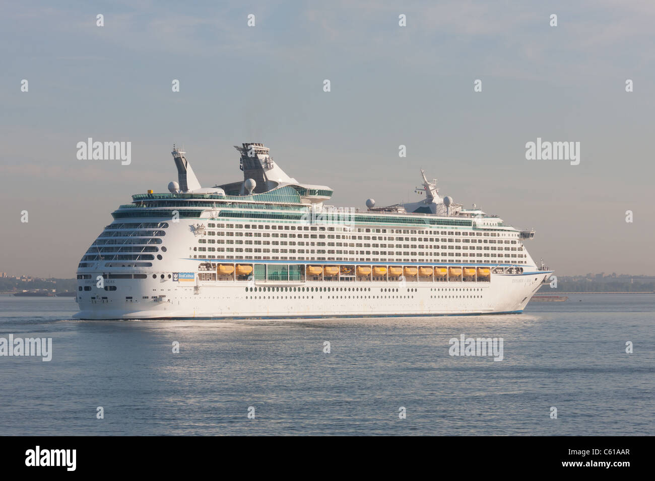 Royal Caribbean cruise ship Explorer of the Seas in New York Harbor. Stock Photo