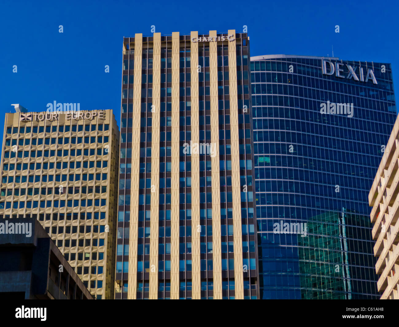 Paris-La Défense, France, Business Center, Views Modern Office Towers, French Companies Buildings, Dexia Bank Sign Stock Photo