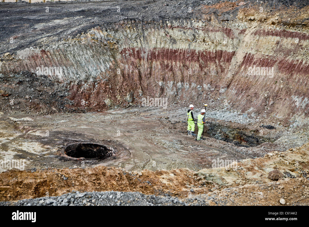 Ground work on a construction site, England Stock Photo Alamy