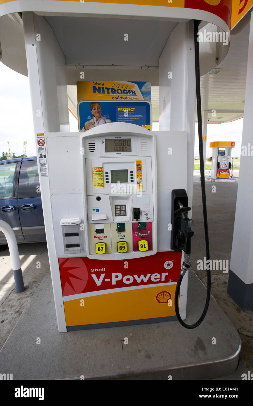 automatic petrol pump at gas station iowa united states of america Stock Photo