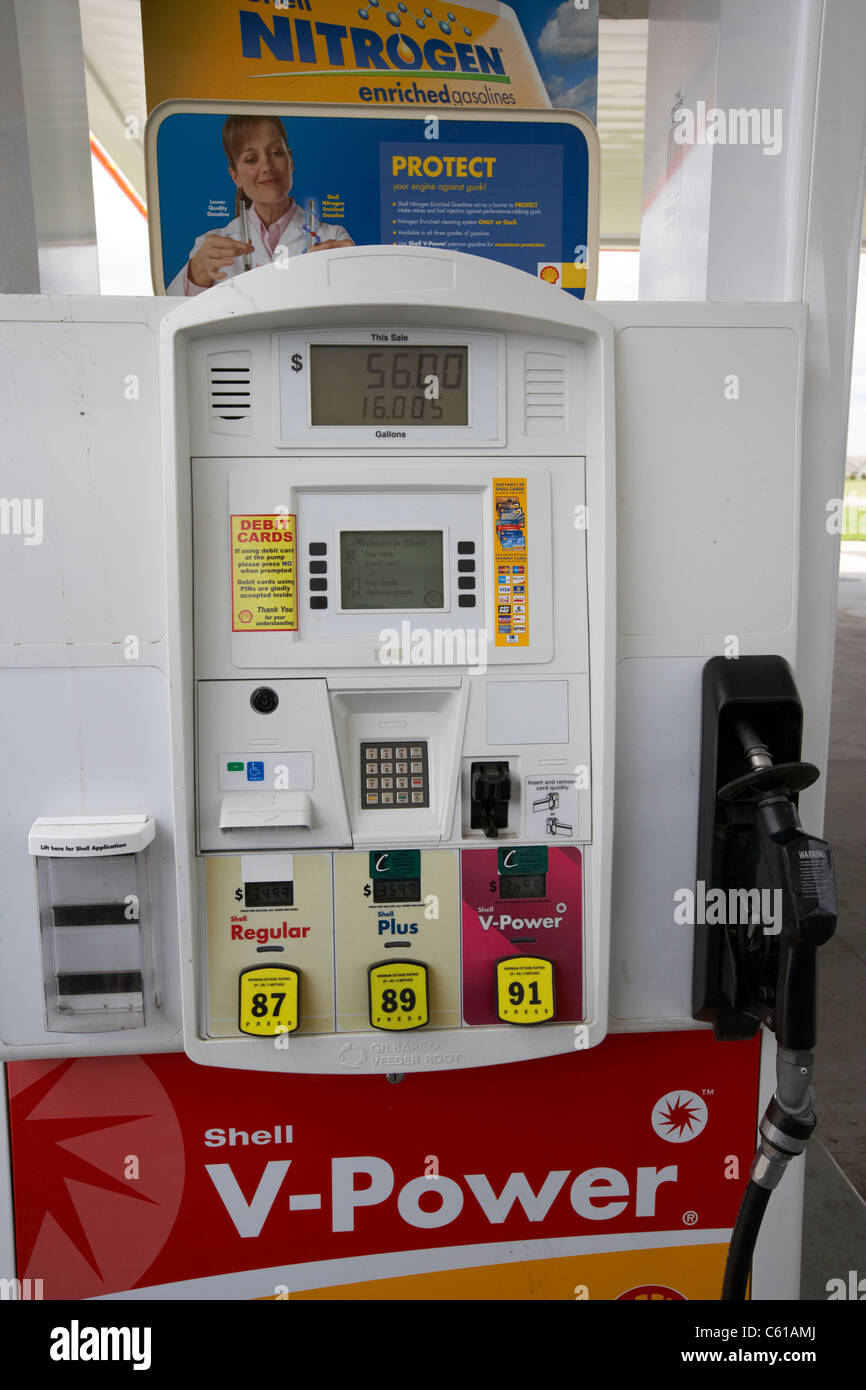 automatic petrol pump at gas station iowa united states of america