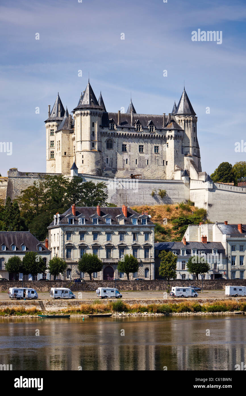 Loire Valley: Saumur chateau, Maine et Loire, France, Europe Stock Photo