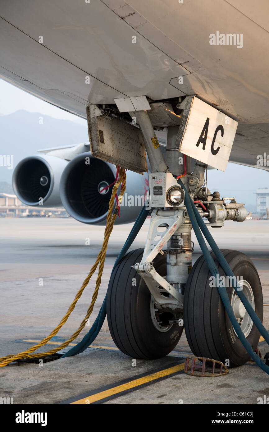 Plane undercarriage wheels wheel airplane aeroplane Stock Photo Alamy
