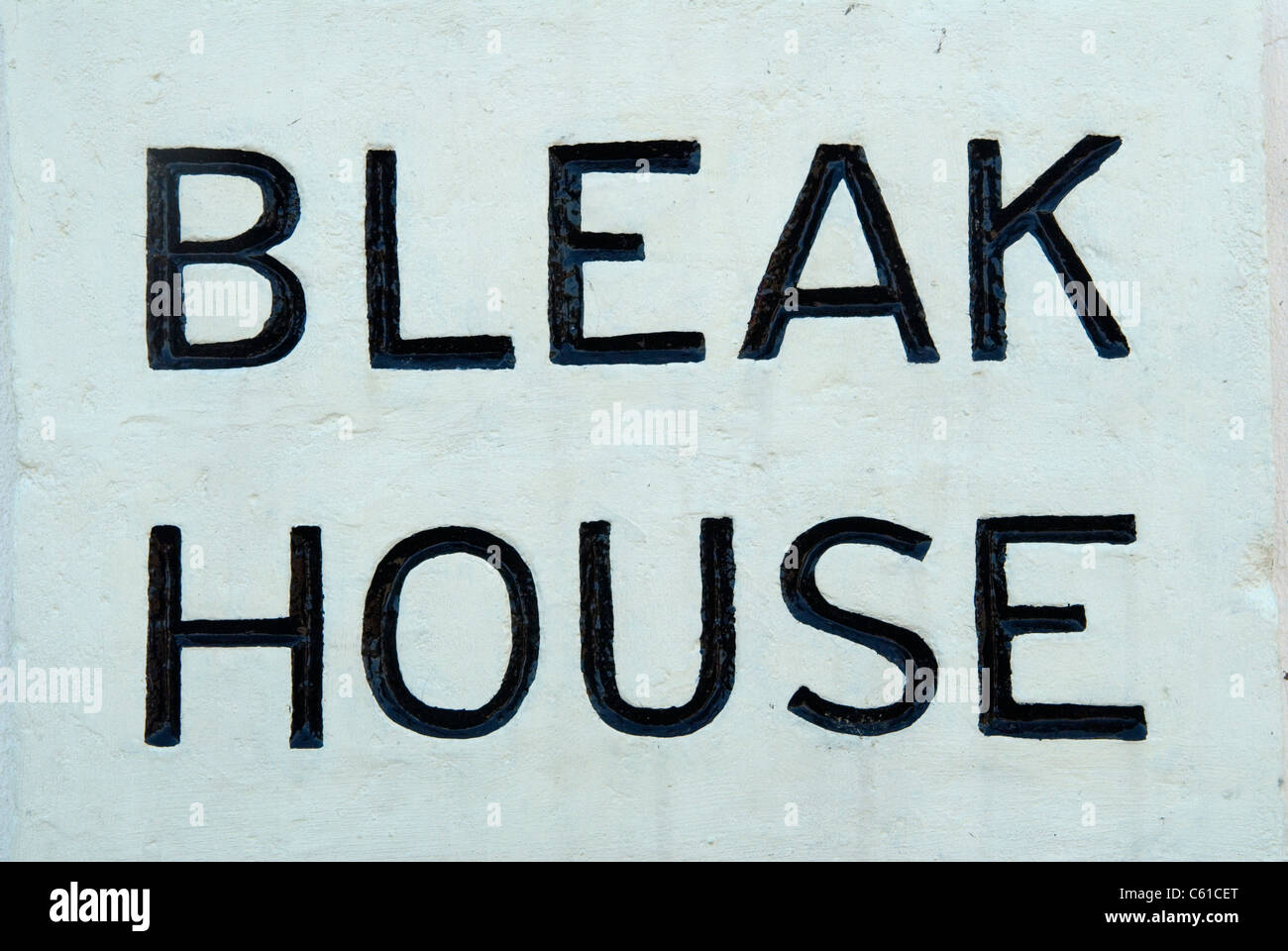 Broadstairs Kent Uk. Name sign on wall outside Bleak House. 2010s HOMER SYKES Stock Photo