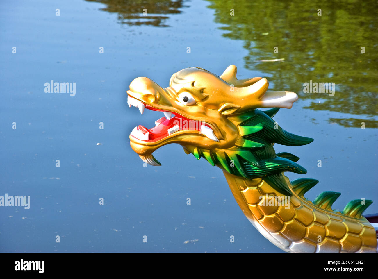 Head of dragon boat Stock Photo Alamy
