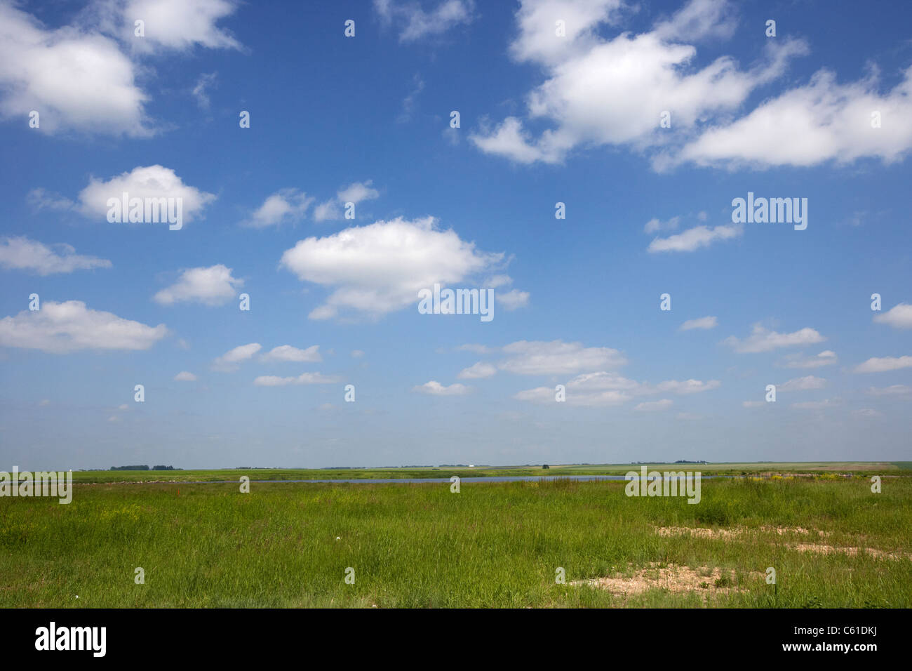 flat open wetlands and prairies in manitoba canada Stock Photo