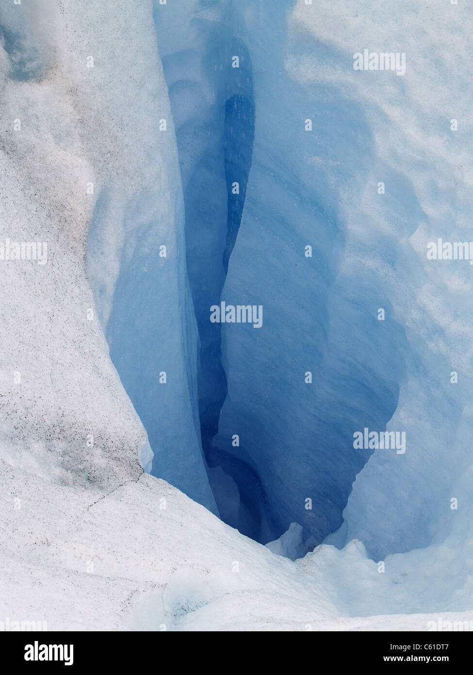 Open crevice on Glaciar Perito Moreno, Argentina Stock Photo