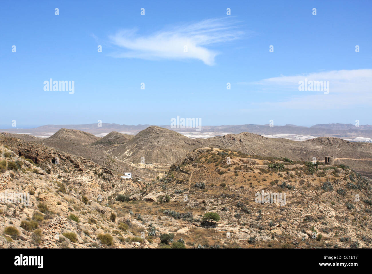 Arid landscape in Nijar, Almeria (Spain) Stock Photo
