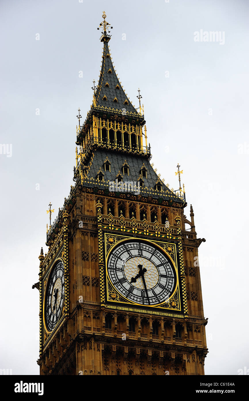 St Stephen's Tower (Big Ben), above the Houses of Parliament, London Stock Photo