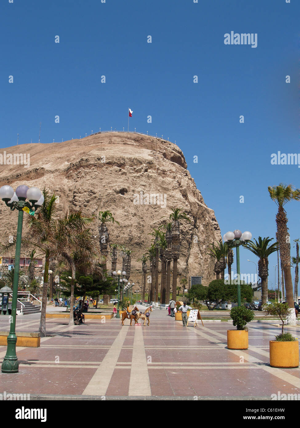 A view of El Morro from plaza,Arica, Chile Stock Photo