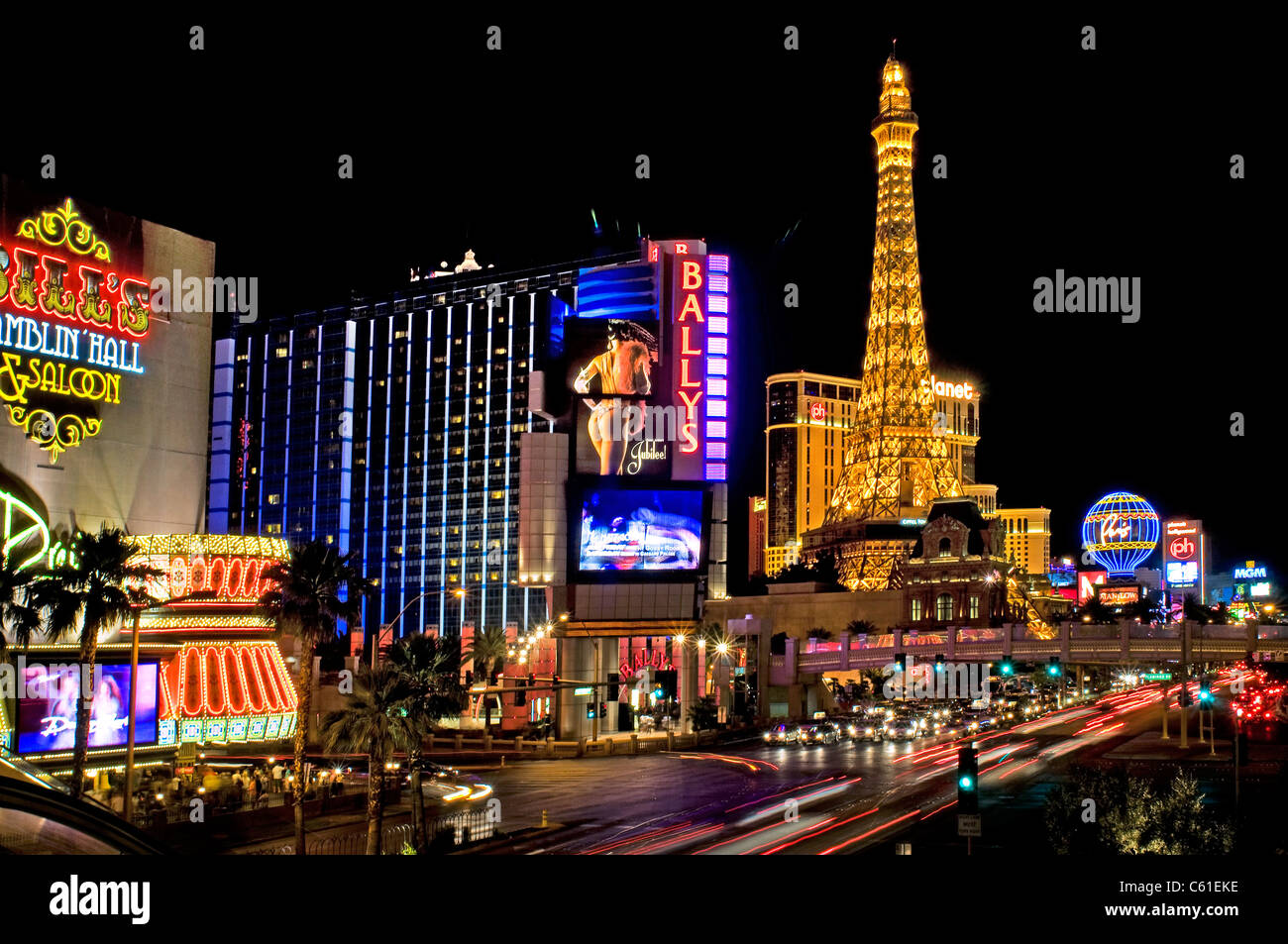 las vegas nevada evening city lights and street views Stock Photo - Alamy