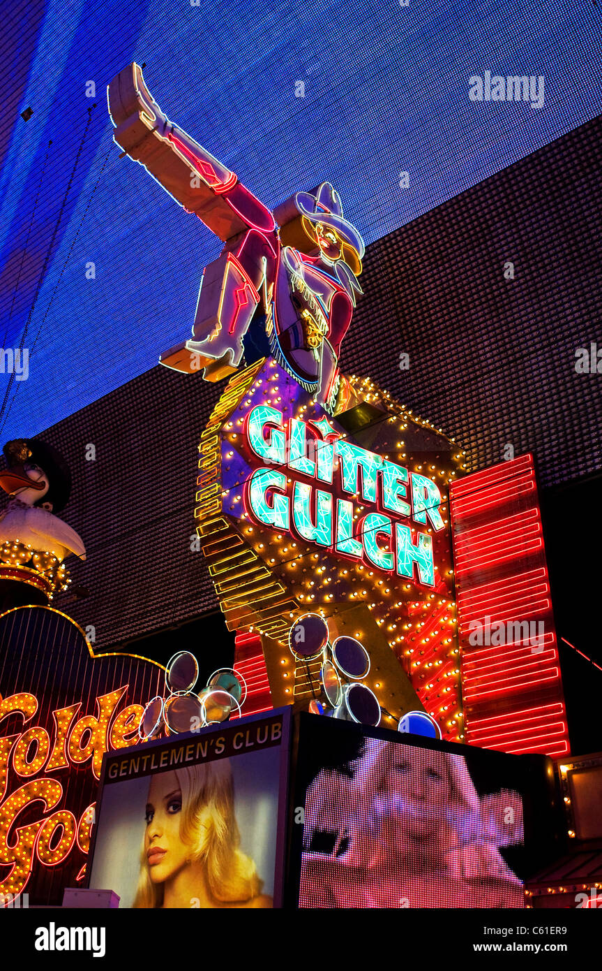 Glitter Gulch Fremont street Las Vegas NV Nevada Stock Photo Alamy