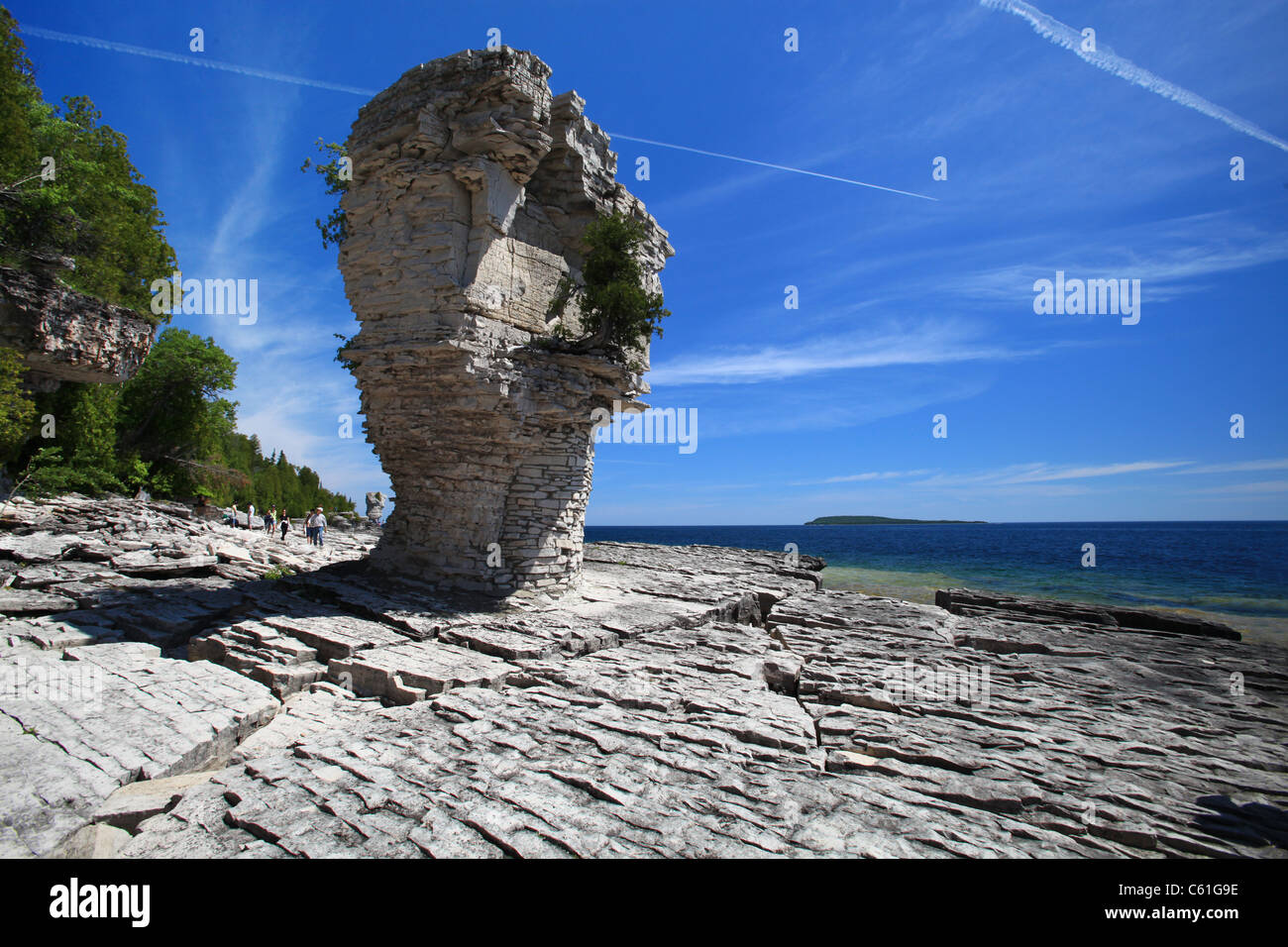 Rock formation in Flowerpot island, Tobermory, bay, Ontario