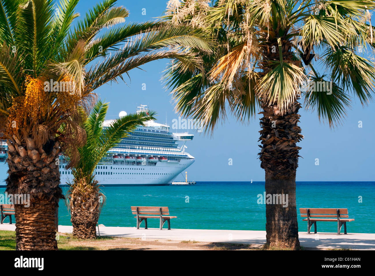 Star Princess cruise ship berthed in Kusadasi Turkey Stock Photo