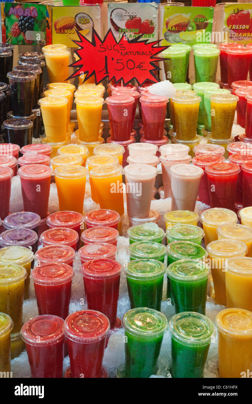 Spain, Barcelona, Las Ramblas, La Boqueria Market, Fruit and Fruit