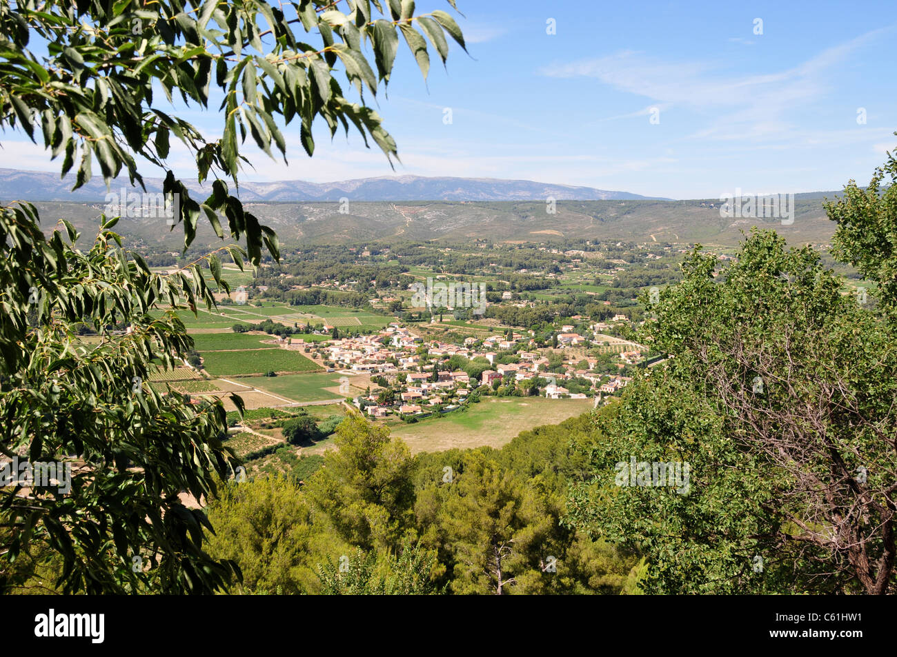 View of the Bandol region from the medieval town of Le Castellet, near Toulon, France Stock Photo