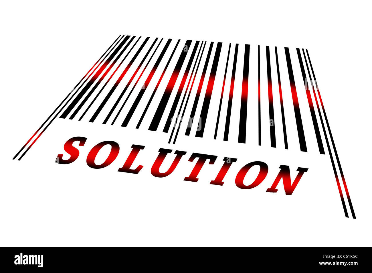 Solution word on barcode scanned Stock Photo