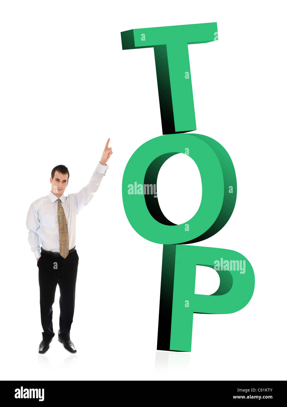 Business man pointing on word Top Stock Photo
