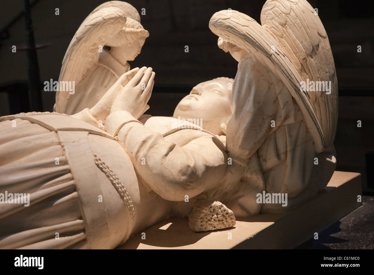 France, Indre-et-Loire, Loches, Loches Castle, Tomb of Agnes Sorel Stock Photo