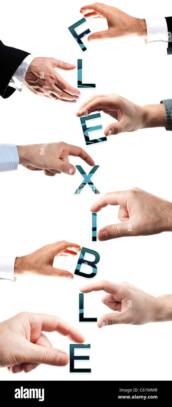 Hands people team word letter hi-res stock photography and images - Alamy