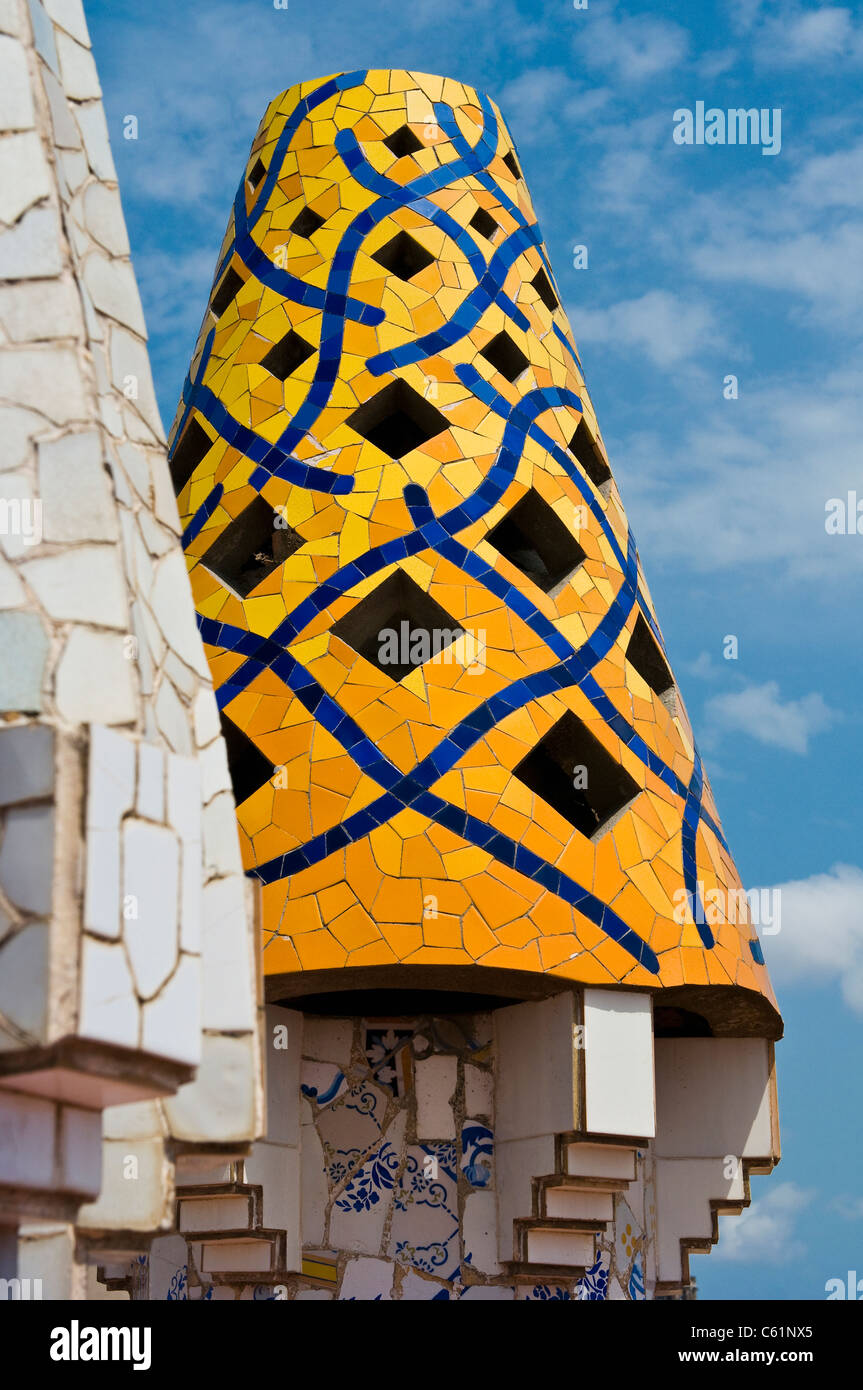 Antoni Gaudi designed the chimney pots on the roof of Guell Palace ...