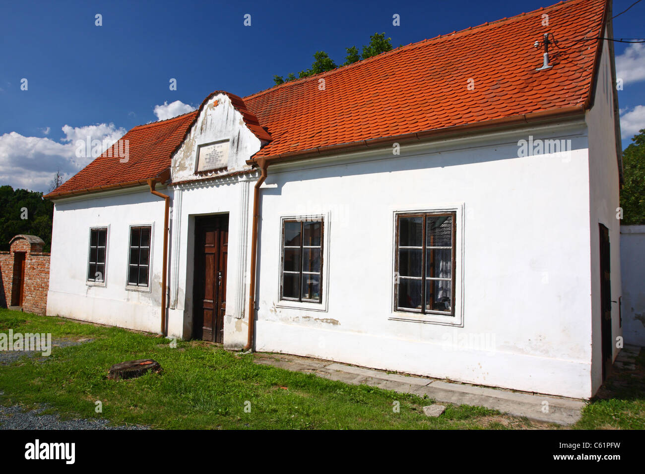 House in Jewish neighborhood in Straznice, Czech republic Stock Photo