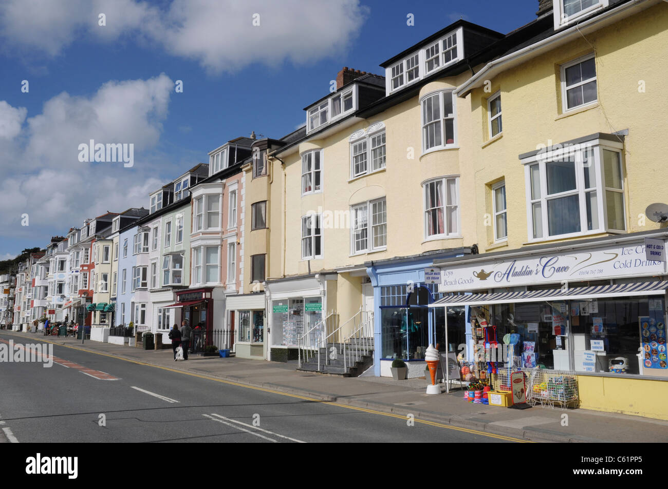 Shops and hotels, Aberdovey (or Aberdyfi), Gwynedd, Wales, UK Stock
