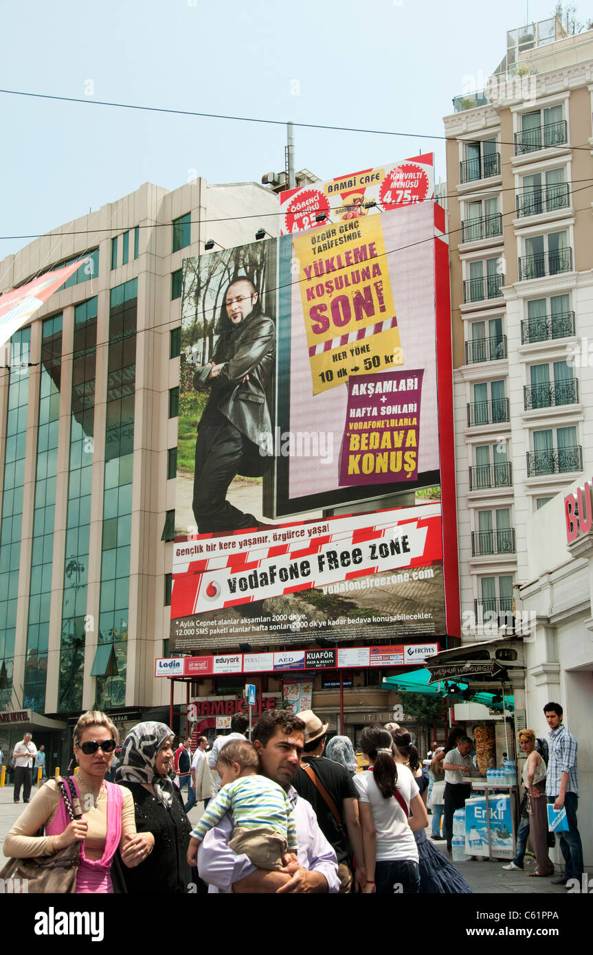 Taksim Square Istanbul Istiklal Caddesi Beyoglu shopping street quarter Stock Photo Alamy