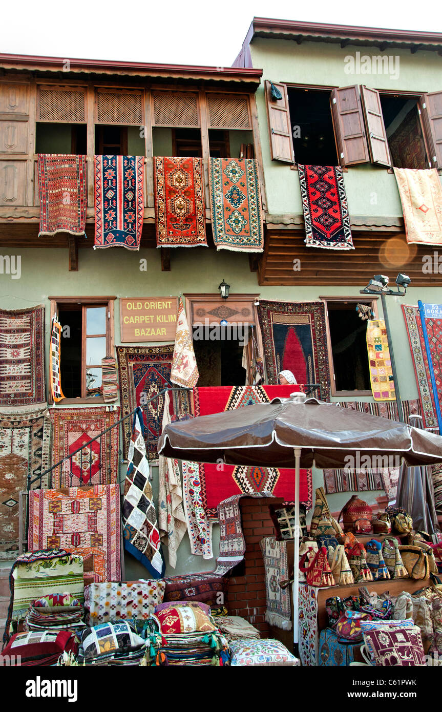 Fethiye Turkey Turkish Market Bazaar Bazaar Carpets Carpet design Stock Photo