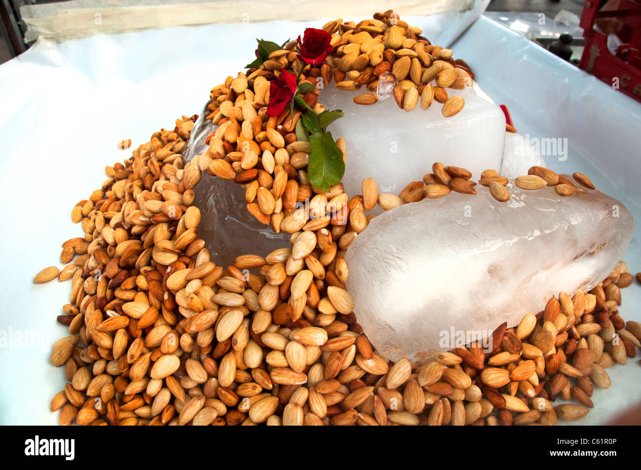 Almonds Almond Nuts Ice Restaurant Turkey Turkish Stock Photo