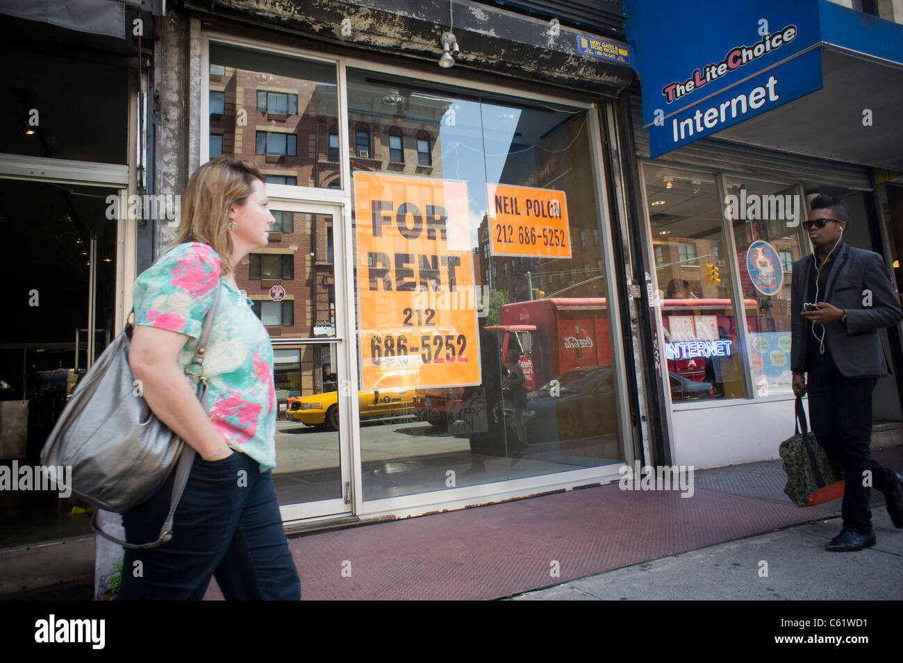 A vacant retail space in the Chelsea neighborhood of New York on Thursday, August 11, 2011