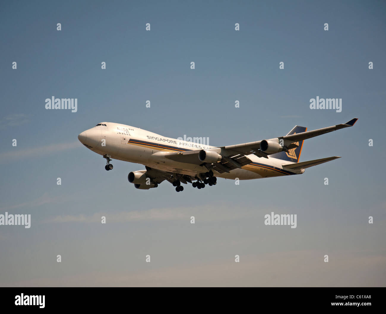 Singapore Airlines Cargo Boeing 747-412F/SCD London Heathrow.  SCO 7552 Stock Photo