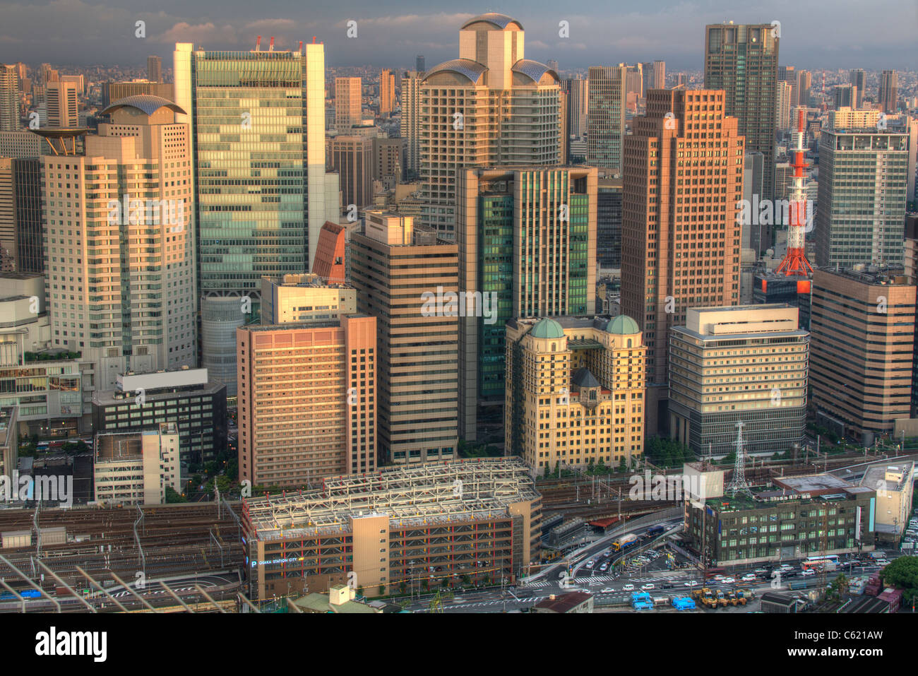 Osaka, Japan Umeda district cityscape. Stock Photo