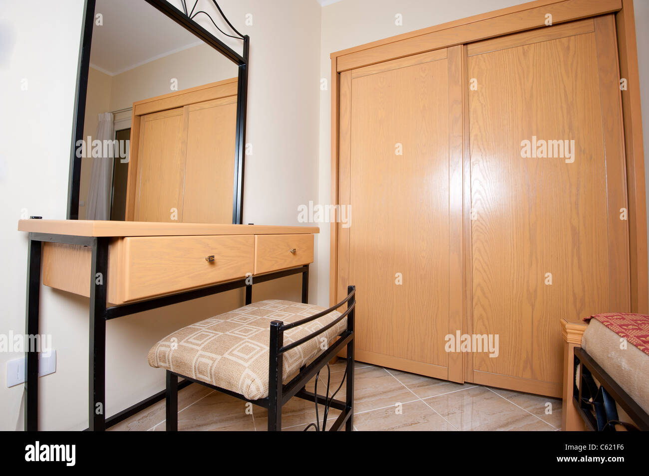 Interior Design Dressing Table With Mirror And Wardrobe In A