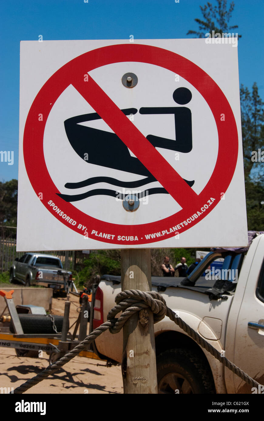 no jet ski sign Stock Photo