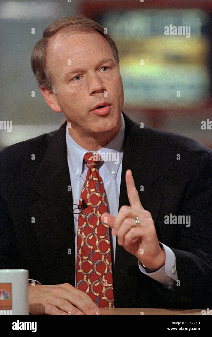 Senator Don Nickles (R-OK) discusesses campaign finance reform on NBC's 'Meet the Press' October 5, 997 in Washington, DC Stock Photo
