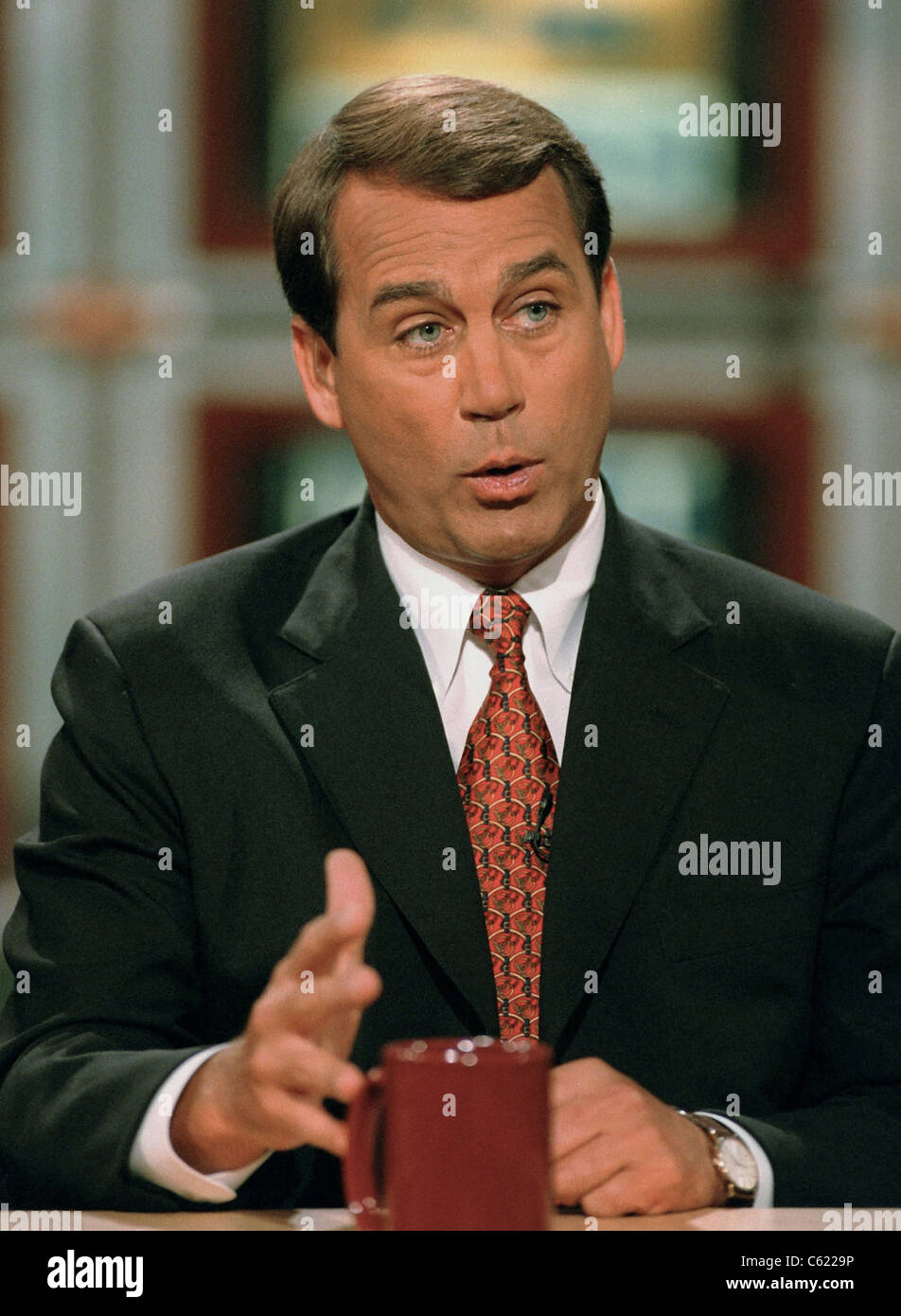 Rep. John Boehner (R-OH) on NBC's 'Meet the Press' Jan. 6, 1997 in Washington, DC Stock Photo