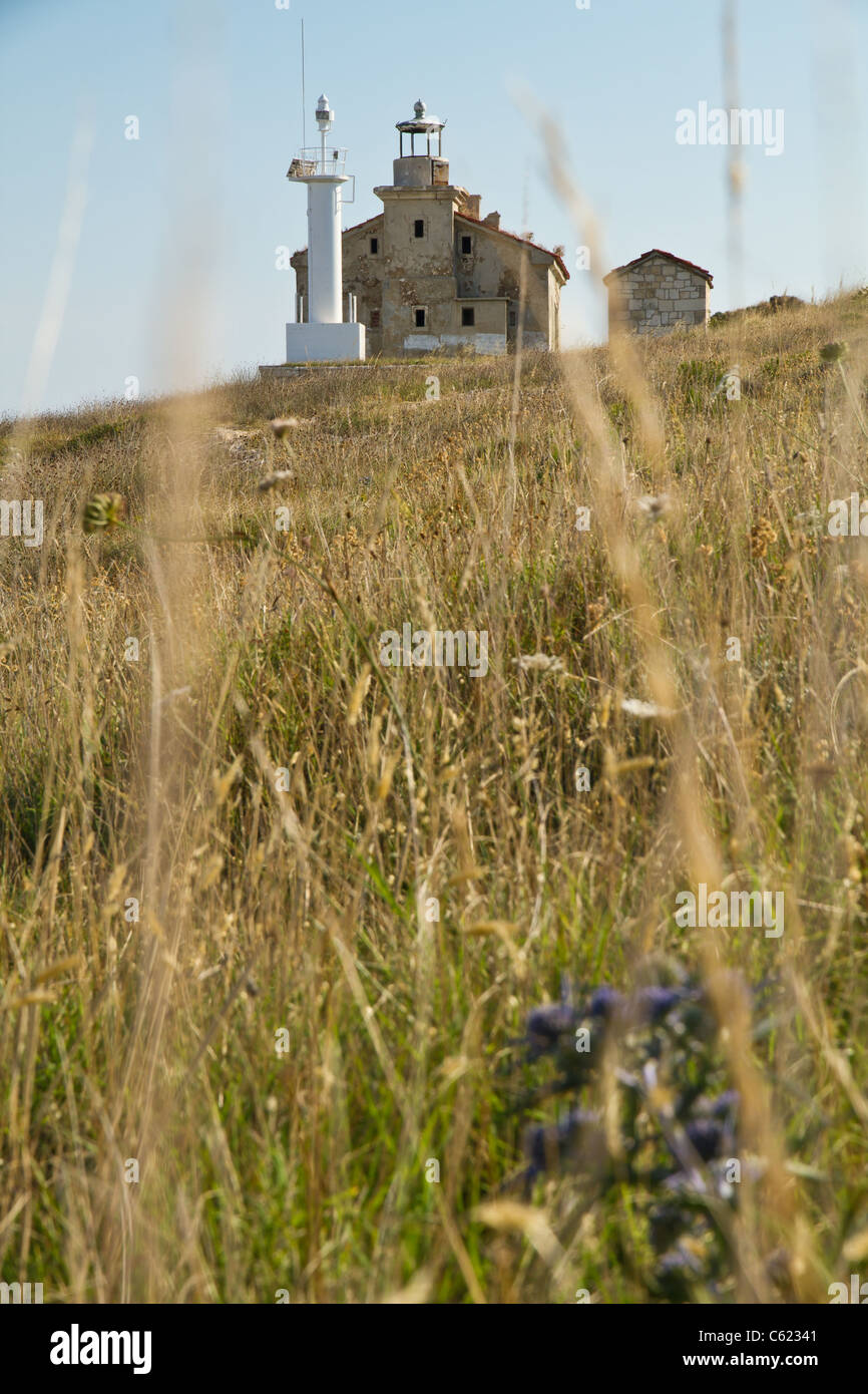 Lighthouse in the near of Medulin, Istria, Croatia Stock Photo