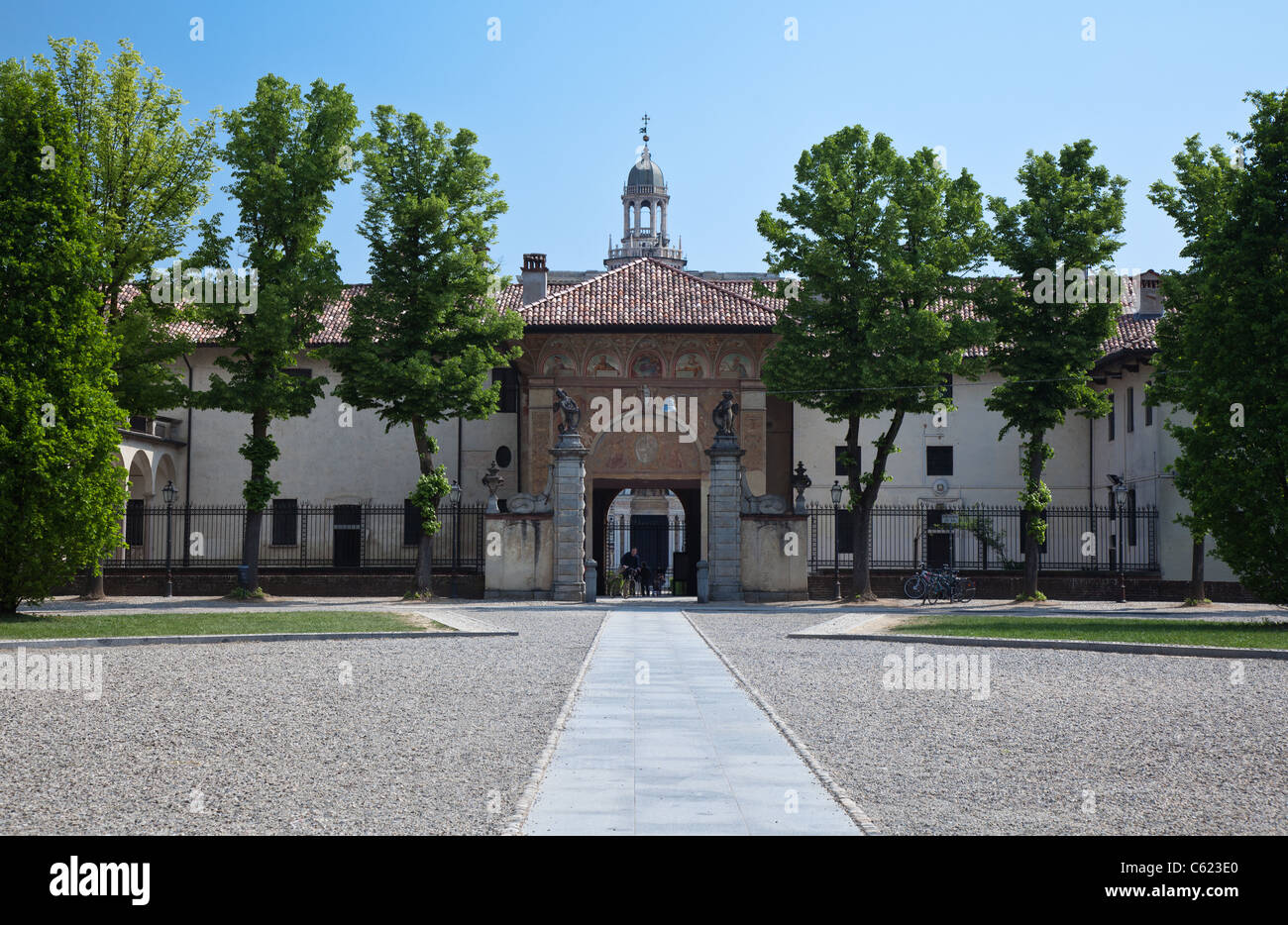 Italy, Pavia, the entrance of La Certosa Stock Photo