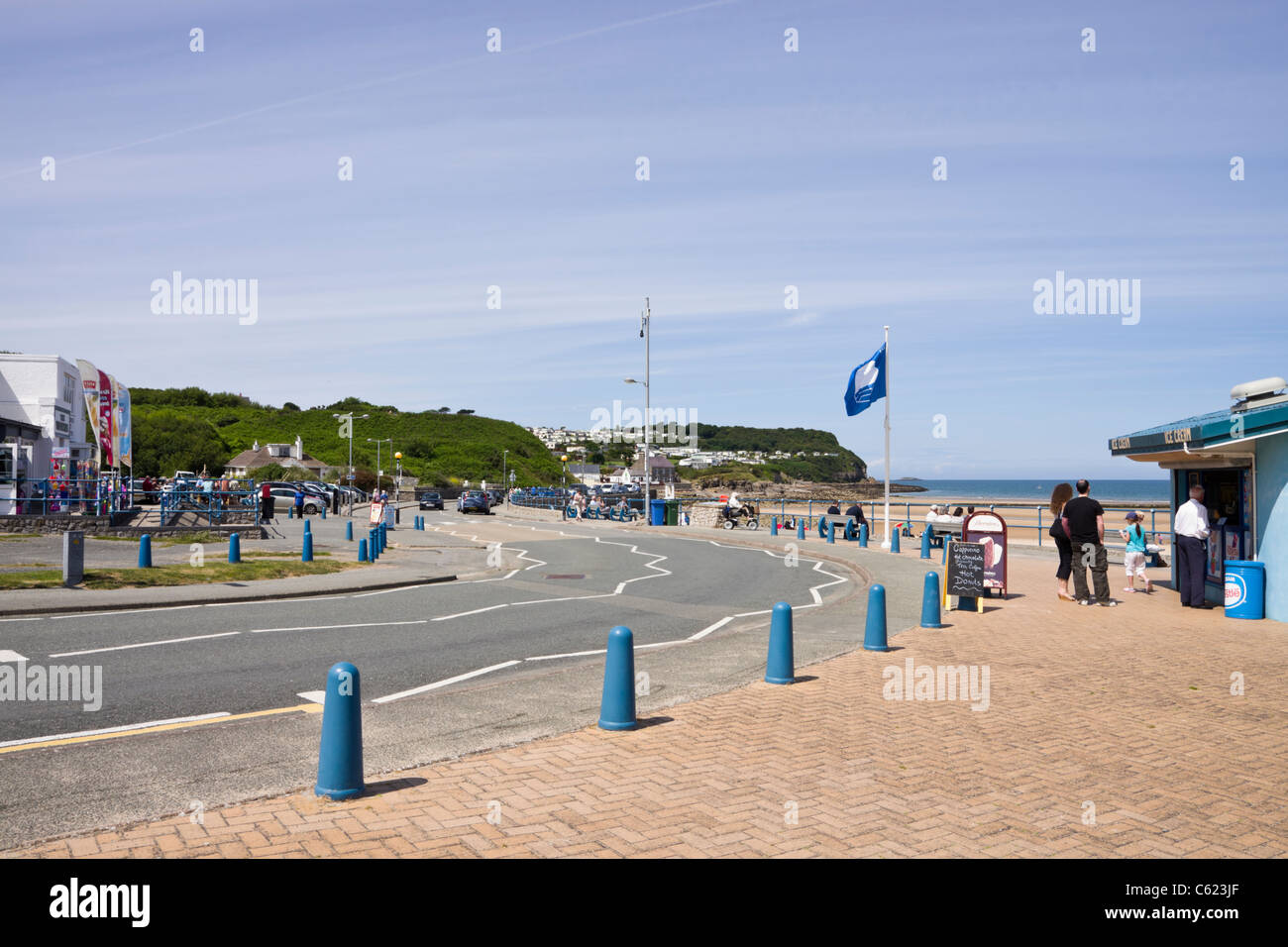 Benllech, Isle of Anglesey (Ynys Mon), North Wales, UK. Seafront of Welsh seaside resort Stock Photo
