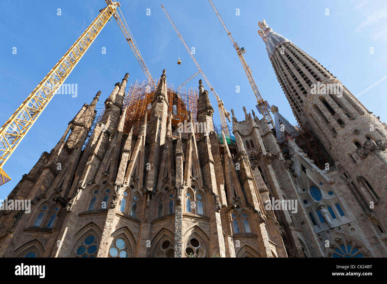 La Sagrada Familia, Gaudi church architecture,  Barcelona Catalunya. Spain Europe Stock Photo