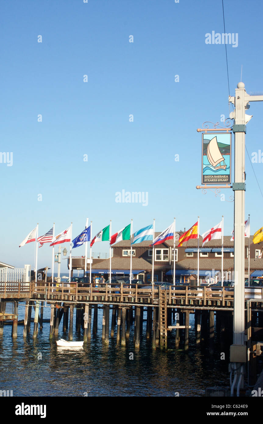 Stearns Wharf in Santa Barbara, California Stock Photo