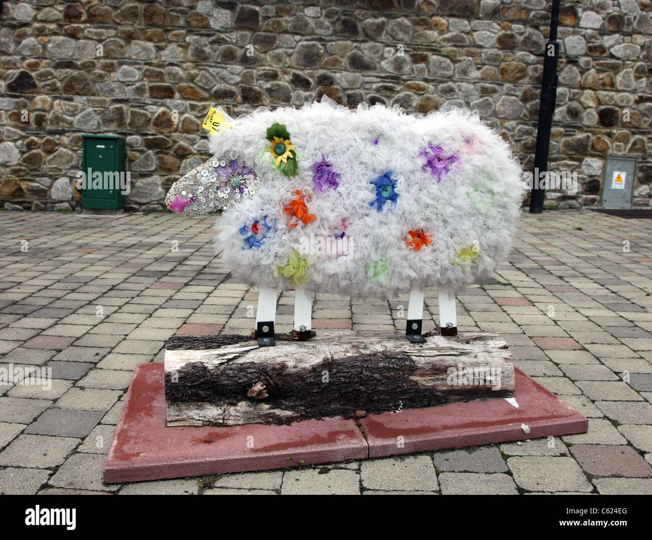 one of a flock of art-sheep in and around Tinahely Co Wicklow Ireland Stock Photo