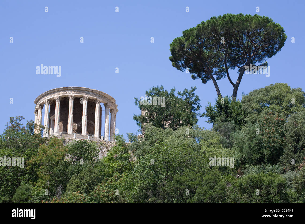 Temple of Vesta, Villa Gregoriana, Tivoli, near Rome, Italy. Stock Photo