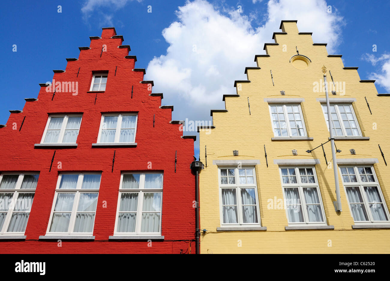 Bruges / Brugge, Flanders, Belgium. Colourful house facades Stock Photo Alamy